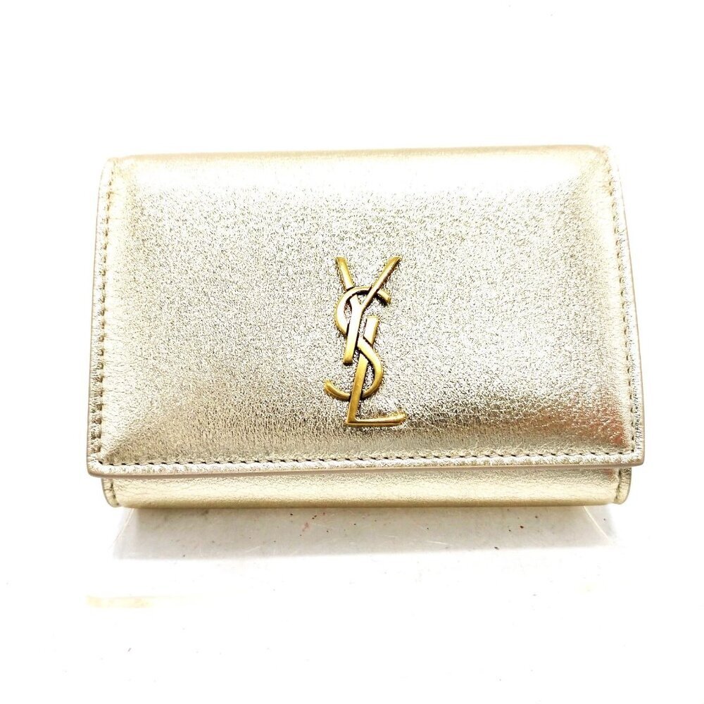 Saint Laurent Key Case Gold Leather 199-070425